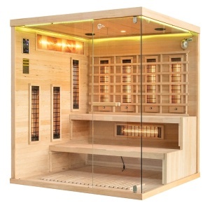 Sauna tip uscat cu infrarosu si cu pietre din sare de Hymalaya 4 persoane EP4RS XL stanga 180 x 160 cm - Img 7