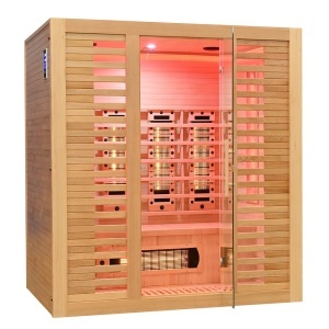 Sauna tip uscat cu infrarosu si cu pietre sarate pentru 4 persoane C4ST 175 x 140 cm - Img 2