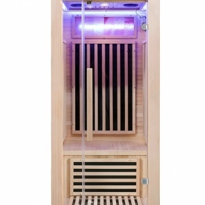 Saună uscată cu infraroșu ALTA1-CRB 90×90 cm – 1-2 persoane, Hemlock, 230V, Bluetooth, cromoterapie | Deppo - Img 2