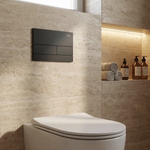 Set Cadru Îngropat Slim 024N pentru WC cu Buton T Black Matt - Img 3