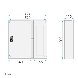 Set mobilier de baie cu lavoar Denver 60cm Grey - Img 7