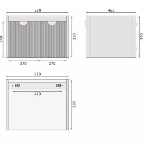 Set mobilier de baie cu lavoar Mario 60cm White - Img 5