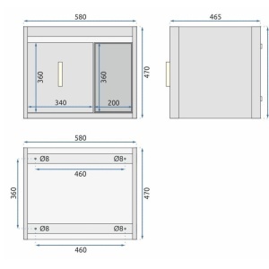 Set mobilier de baie cu lavoar Paris 60cm Beige - Img 6