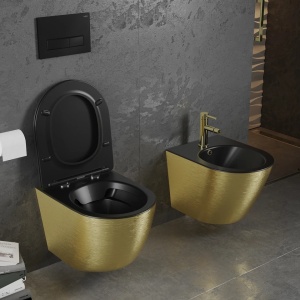 Set vas WC + Bideu FLSK Black/Gold brushed - Img 2
