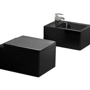 Set vas wc si bideu DUROPLAST negru - Img 1