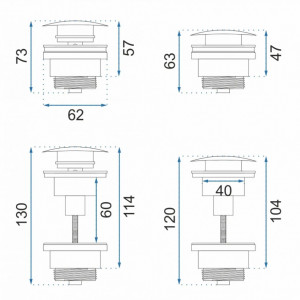 Sifon pentru lavoar Klik-Klak universal Crom - Img 6