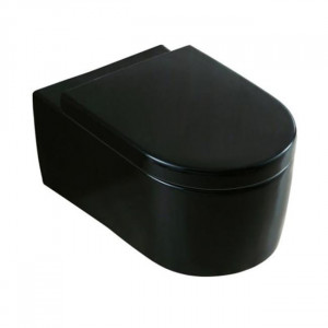 Vas WC negru LORENT capac soft-close duroplast 55x36x34,5 cm - Img 2
