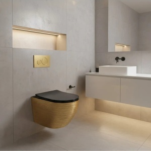 Vas WC Rea Carlo Mini Tornado Black Brush Gold - Img 2