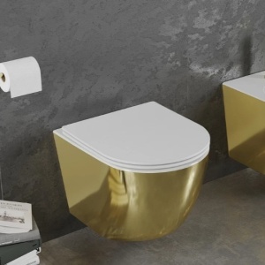Vas WC suspendabil white-gold-X - Img 2