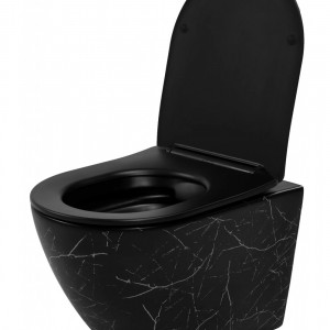 Vas WC suspendat Rea MATT BLACK MARBLE