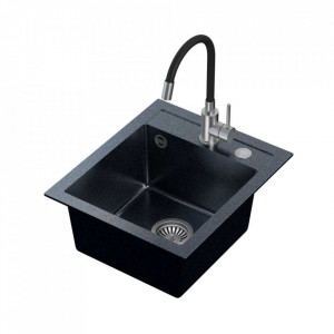 ART JOHNNY 100 Steingran Art Silver Black Pearl cu sifon manual, baterie Maggie și priză - black pearl silver