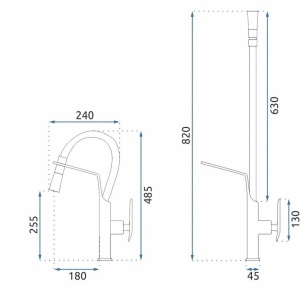 Baterie bucătărie Castor Auriu Copper Brush – baterie cu pipă mobilă flexibilă și finisaj cupru‑auriu periat | disponibilă pe Deppo - Img 5