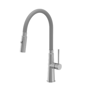 Baterie bucatarie cu pipa flexibila Gina inox - gri