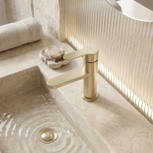 Baterie pentru baie Rea Arcos Brush Gold - Img 3