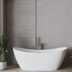 Cada freestanding 150x75 cm acril sanitar alb – design oval modern | deppo.ro - Img 3