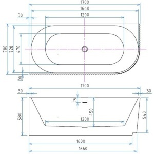 Cada freestanding lipita la perete 170x78 var. stanga - Img 2