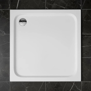 Cadita de dus dreptunghiulara finisaj lucios Rea Belmond 90x90 alba - Img 4