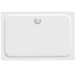 Cadita de dus dreptunghiulara slim din acril Belmond White 100 x 80 cm alba