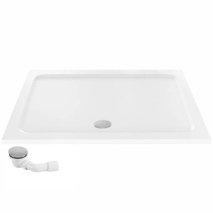 Cadita de dus dreptunghiulara slim din acril Belmond White 120 x 90 cm alba - Img 3