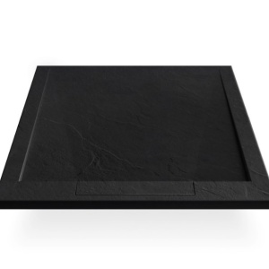 Cădiță de duș STONE 90×90 cm – Marmură Turnată, Negru Mat - Img 3