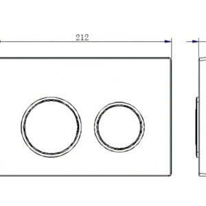 Cadru cu rezervor incastrat, latime de 50 cm, capacitate 3/8 litri, clapeta din aluminiu cu butoane rotunde auriu mat - Img 4
