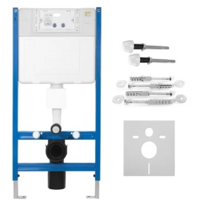 Cadru WC încastrat K011A-Q Rea cu buton T Black Glass - Img 2