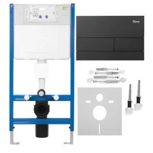 Cadru WC încastrat K011A-Q Rea cu buton T Black