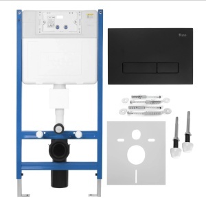 Cadru WC încastrat Rea cu buton HD Black