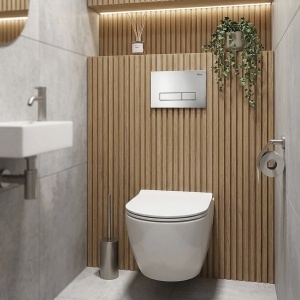 Cadru WC încastrat Rea cu buton HD Satin - Img 5