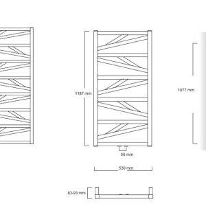 Calorifer portprosop FRISCO WHITE 1187x530mm - alb lucios - Img 4