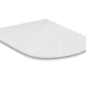 Capac WC Slim pentru vase Tesi RimLS+, cu balamale metalice – alb