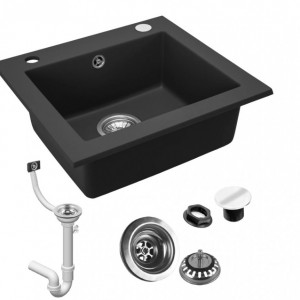 Chiuveta bucatarie Granit West black metalic Negru - Img 3
