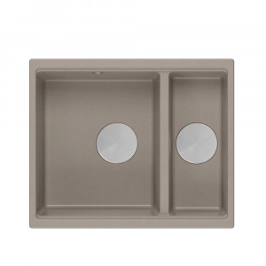 Chiuveta compozit incastrata Quadron Logan 150 bej - inox 56x46 cm - Img 2