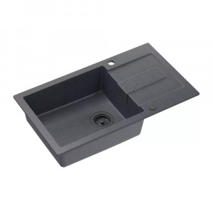 Chiuveta compozit incastrata Quadron Unique Evan 146 XL gri - inox 100x50 cm - Img 1