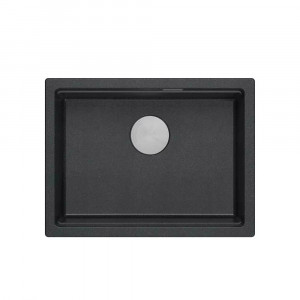 Chiuveta compozit sub blat Quadron Logan 100 negru - inox 59.5x45.1 cm - Img 2