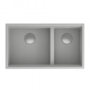 Chiuveta compozit sub blat Quadron Unique Clark gri - inox 84x49 cm - Img 3