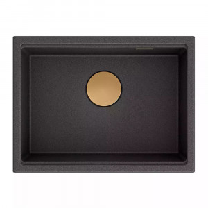 Chiuveta compozit sub blat Quadron Unique Clark negru - Cupru (Copper) 58x44 cm - Img 3