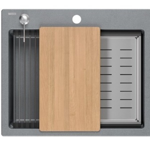 Chiuveta de bucatarie granit GREY Kurt 110, 59,5 x 50 x 21,5 cm - Img 3