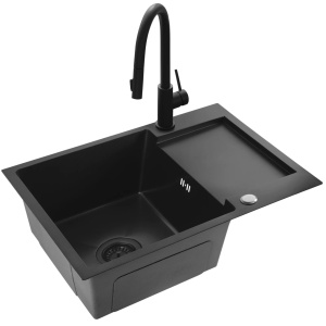 Chiuveta de bucatarie Inox PAUL, Model modern, Culoare Black - Img 5