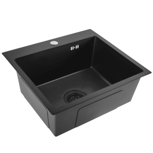 Chiuveta de bucatarie LEO, Model Modern 500x450mm, Culoare Black - Img 2
