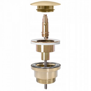 Dop universal pentru lavoar click-clack Rea Auriu MAT - Img 2