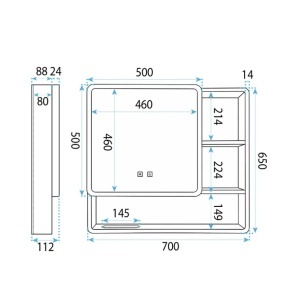 Dulap cu oglindă LED M1016-70 70x65 - Img 5