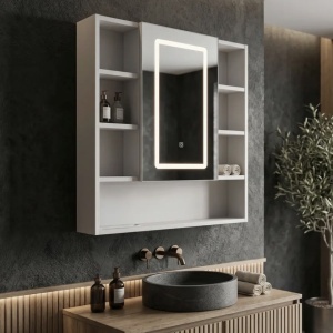 Dulap cu oglindă LED Rea Luna 70x80cm