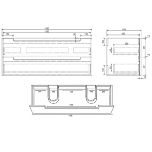 Dulap pentru lavoar suspendat alb LINDA 60,100,120 cm - Img 3