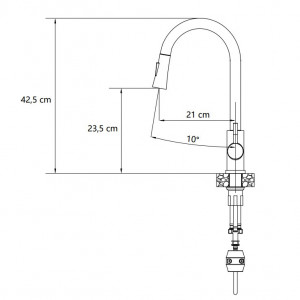 Julia Steinsteel Pull Out + Stream Change robinet mixer FOARTE ALB MAT - Img 4