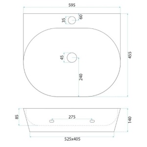 Lavoar ceramic pentru blat REA Kim 60 - Img 3
