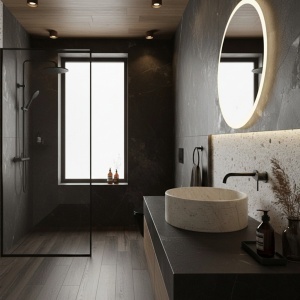 Lavoar pe blat Destiny – design natural sculptural și compozit premium | Deppo - Img 6