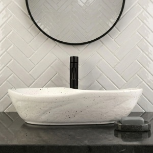 Lavoar pe blat Emilia Grid – design organic, ceramică premium | Deppo - Img 2