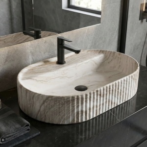 Lavoar pe blat Marcela 60 Kallisto – eleganță modernă și textură naturală pentru baia ta | disponibil pe Deppo - Img 5