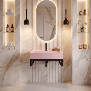 Lavoar pentru blat GOYA PINK 60CM + Cadru - Img 4